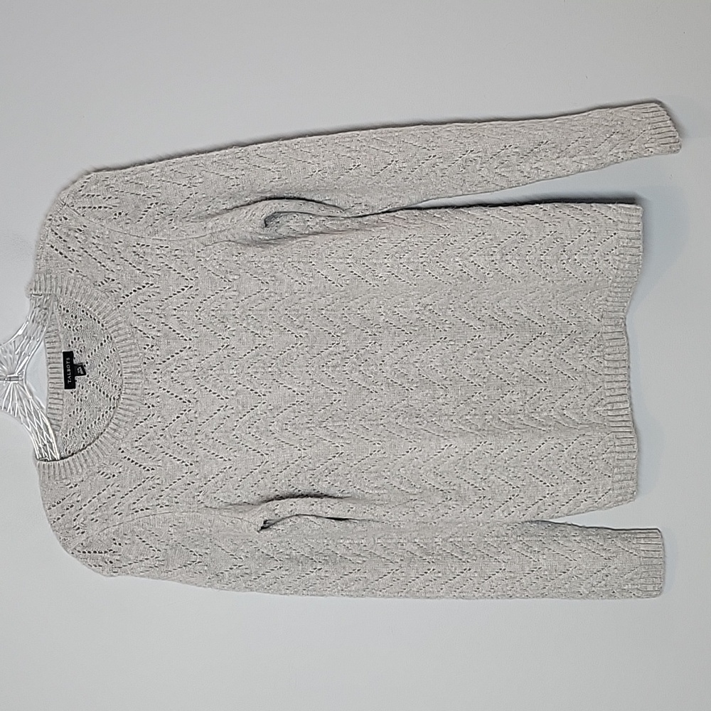 Talbots gray pointelle sweater